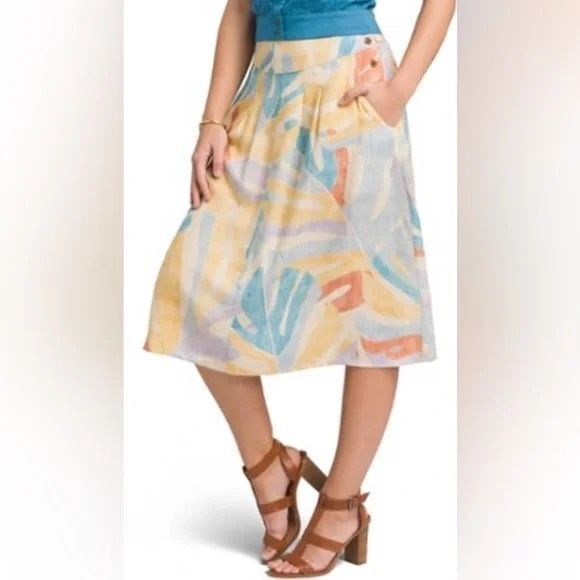 PRANA Women’s Multicolor Willow Sways 100% Lenzing Tencel A-Line Skirt Size Medi - Picture 1 of 6